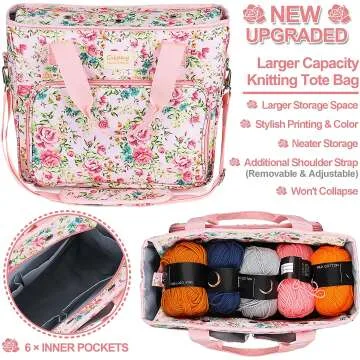 Coopay Large Crochet Bag for Yarn and Knitting Supplies