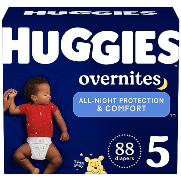 Huggies Overnites Size 5 Diapers | 88 Ct Pack for Dry & Happy Nights