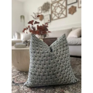 Canyon Theory Organic Linen Hand Block Print Pillow Cover