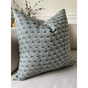 Canyon Theory Organic Linen Hand Block Print Pillow Cover