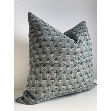 Canyon Theory Organic Linen Hand Block Print Pillow Cover