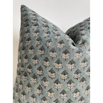Canyon Theory Organic Linen Hand Block Print Pillow Cover