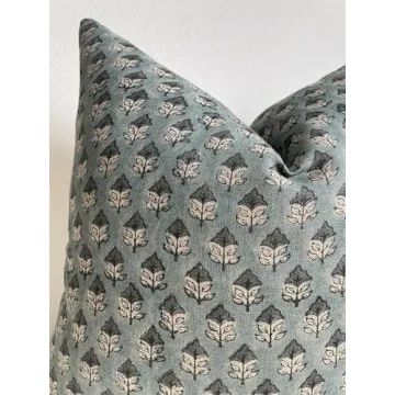 Canyon Theory Organic Linen Hand Block Print Pillow Cover