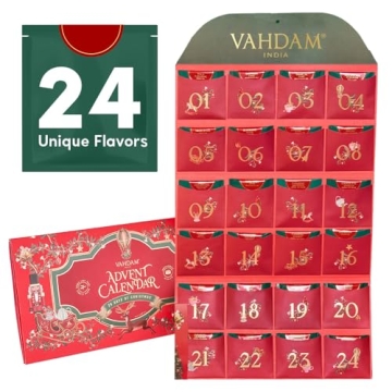 VAHDAM | Limited Edition - Advent Calendar 2024 Folding Gift Box | 24 Unique Loose Leaf Teas - Holid...