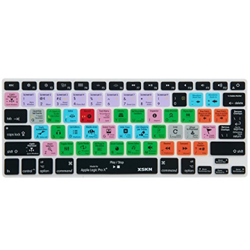 XSKN for Logic Pro X Shortcut Design Silicone Keyboard Skin Cover Compatible MacBook 13 15 17 inch w...