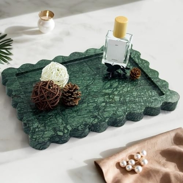 Luxury Indian Green Marble Tray for Home Decor