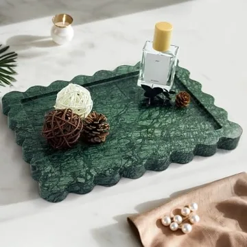 Luxury Indian Green Marble Tray for Home Decor