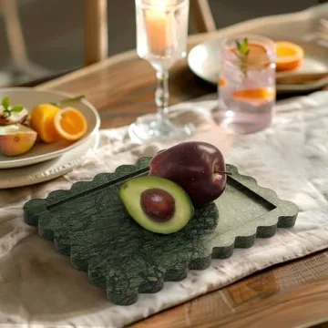 Luxury Indian Green Marble Tray for Home Decor
