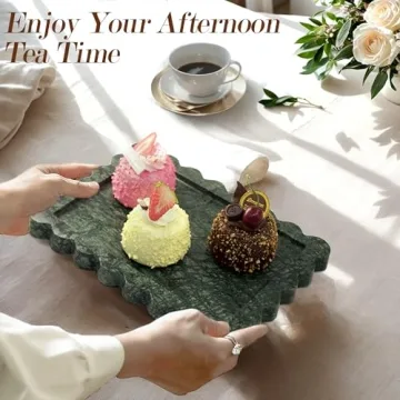 Luxury Indian Green Marble Tray for Home Decor