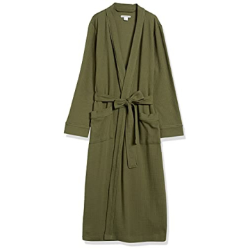 Amazon Essentials Women's Lightweight Waffle Robe in Olive