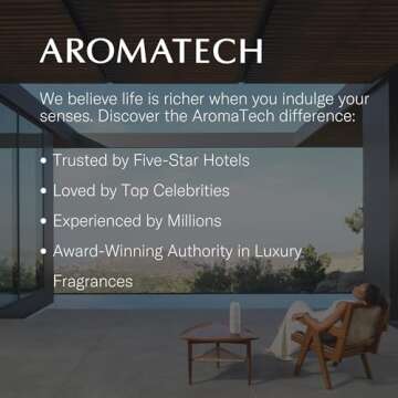 AromaTech Santal Aroma Essential Oil Blend: Luxury Hotel Inspired Aromatherapy with Amber, Vanilla, Cedar & Sandalwood for Ultrasonic Diffusers & Nebulizers - 16 fl oz, 500 ml