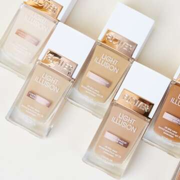 FLOWER BEAUTY By Drew Barrymore Light Illusion SPF Foundation - Blendable + Buildable - Natural Finish - Lightweight Formula (Porcelain)