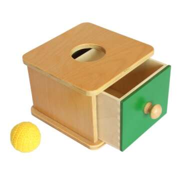 Montessori Imbucare Box w/Knitted Ball