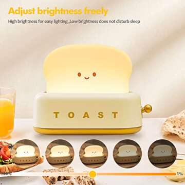 QANYI Cute Toast LED Table Lamp for Kids and Adults