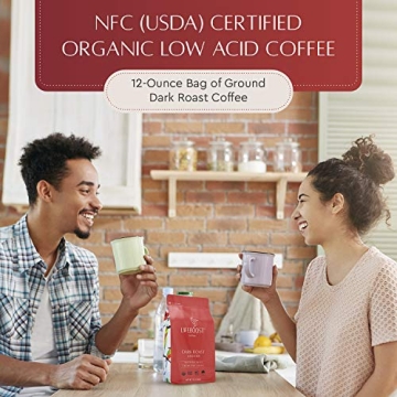 LifeBoost Low Acid Dark Roast Coffee - Organic & Smooth