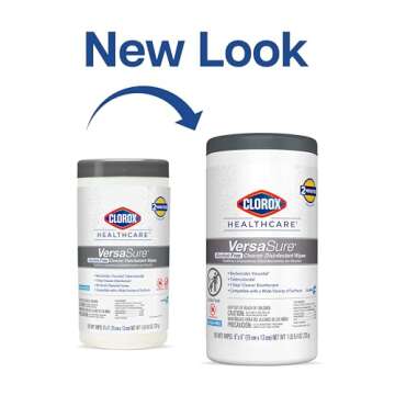 Clorox Healthcare VersaSure Cleaner Disinfectant Wipes, 150 Count Canister (Package May Vary)