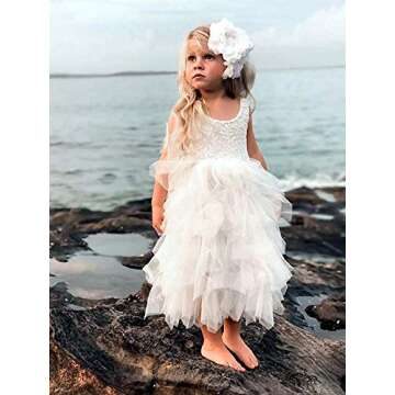 Topmaker Backless A-line Lace Back Flower Girl Dress - Elegance for Every Occasion