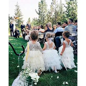 Topmaker A-line Lace Back Flower Girl Dress - Elegant Style