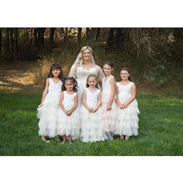 Topmaker A-line Lace Back Flower Girl Dress - Elegant Style