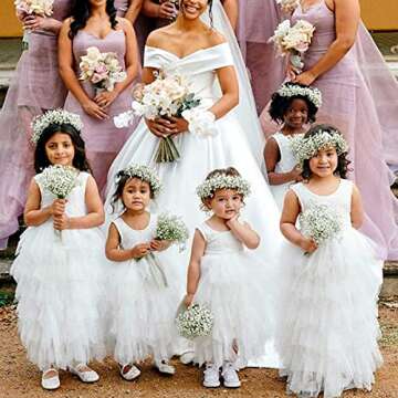 Topmaker A-line Lace Back Flower Girl Dress - Elegant Style