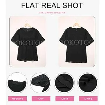 Dokotoo Women's Crewneck Lace Shirt - Stylish Casual Top