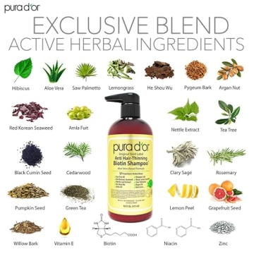PURA D'OR Anti-Thinning Shampoo Vegan & Cruelty-Free