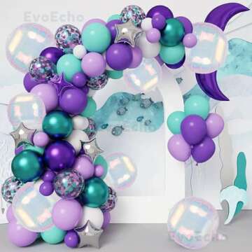 Iridescent Sphere Balloons for Mermaid Theme Party