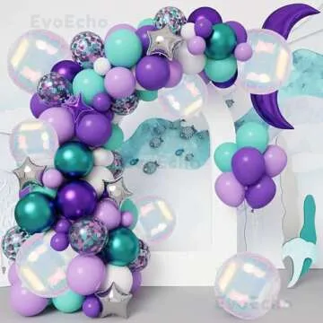Iridescent Sphere Balloons for Mermaid Theme Party