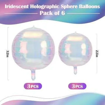 Iridescent Sphere Balloons for Mermaid Theme Party