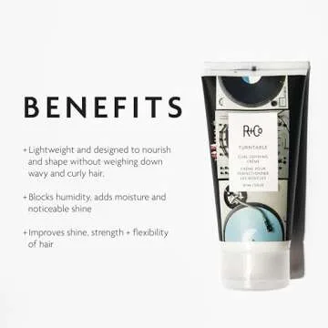 R+Co TURNTABLE Curl Defining Creme - 147 ml / 5 oz - Frizz Control & Hydration