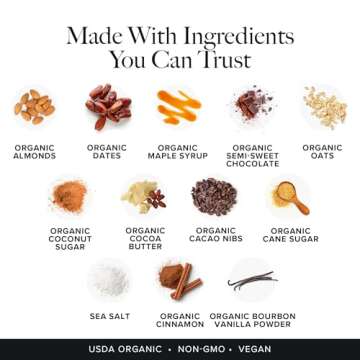 Truvani Plant Based Snack Bars | Oatmeal Chocolate Chip 12 Pack | 6g Protein | USDA Organic and Vegan | The Only Bar | Dairy, Soy, and Gluten Free | Individually Wrapped