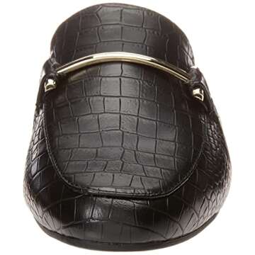 Amazon Essentials Women's Buckle Mule - Chic Faux Crocodile Flats for Everyday Elegance