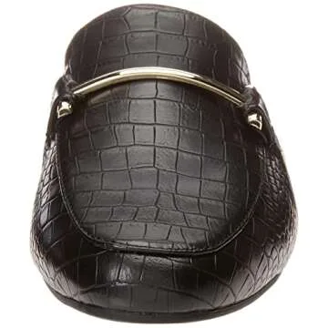 Amazon Essentials Women's Buckle Mule - Chic Faux Crocodile Flats for Everyday Elegance