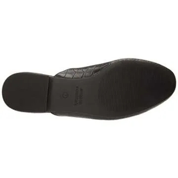 Women's Stylish Comfort Buckle Mule in Black Crocodile