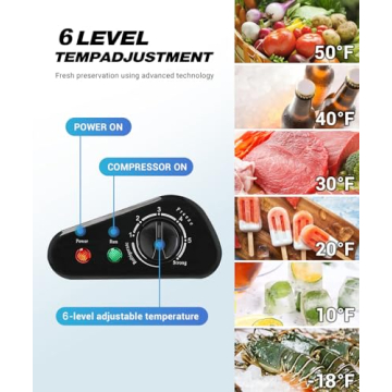 rosmena Deep Freezer 3.5 Cu.Ft, Chest Freezer with Removable Basket, Small Freezer with 6 Levels Adjustable Temperature, Quiet Mini Freezer for Home/Kitchen/Office/Garage/Bar (Black)