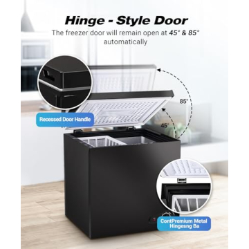 rosmena Deep Freezer 3.5 Cu.Ft, Chest Freezer with Removable Basket, Small Freezer with 6 Levels Adjustable Temperature, Quiet Mini Freezer for Home/Kitchen/Office/Garage/Bar (Black)