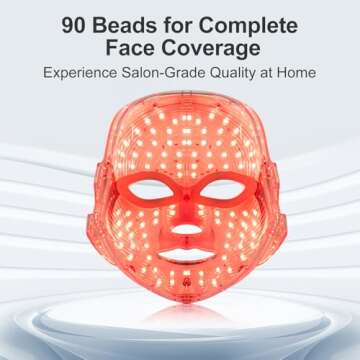 SUERBEATY Red Light Mask For Face, 7-1 Colors Red Light Face Mask, Facial Mask Skincare At Home, Cordless, Portable and Rechargeable