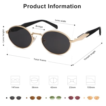 Stylish SOJOS Oval Sunglasses with UV400 Protection