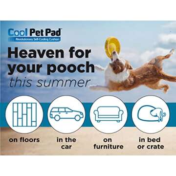The Green Pet Shop Dog Cooling Mat - Pressure-Activated Gel Cooling Mat For Dogs, Medium Size - This Pet Cooling Mat Keeps Dogs and Cats Comfortable All Summer - Ideal for Home and Travel