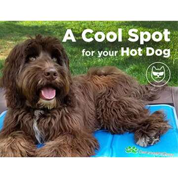 The Green Pet Shop Dog Cooling Mat - Pressure-Activated Gel Cooling Mat For Dogs, Medium Size - This Pet Cooling Mat Keeps Dogs and Cats Comfortable All Summer - Ideal for Home and Travel