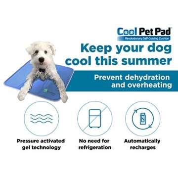 The Green Pet Shop Dog Cooling Mat - Pressure-Activated Gel Cooling Mat For Dogs, Medium Size - This Pet Cooling Mat Keeps Dogs and Cats Comfortable All Summer - Ideal for Home and Travel