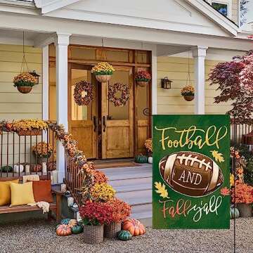 AVOIN colorlife Fall Garden Flag 12x18 Inch Football And Fall Y'all Double Sided Outside, Autumn Sea...