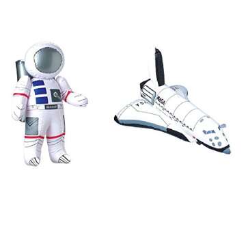 Outer Space PARTY DECORATIONS - Inflatable ASTRONAUT & SPACE SHUTTLE Inflate TOYS - BIRTHDY Party DE...