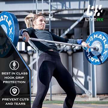 LYFT-RX Weightlifting Hook Grip Tape - Premium Adhesive, 2" Blue, 3-Rolls