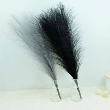 SIMPLECOOL Faux Pampas Grass Decor. 6 Stems 17” Short Artificial Pampas Grass. Room Decor Aesthetic. Boho Decor for Home Living Room, Pompas Floral for Wedding Christmas.