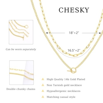 CHESKY Gold Layered Necklaces - 14K Trendy Jewelry