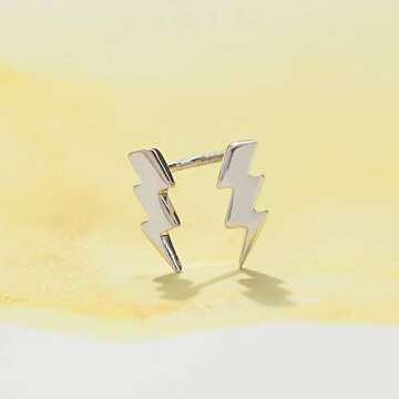 Boma Sterling Silver Lightning Bolt Stud Earrings