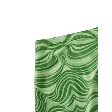 SOLY HUX Women's Summer Mini Skirts High Waist Lettuce Trim Marble Print Mesh Bodycon Skirt Green L