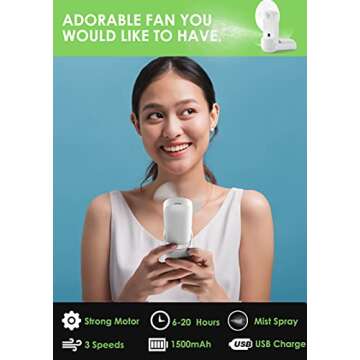 HonHey Portable Handheld Fan with Misting Function