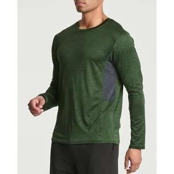 Real Essentials 4 Pack Mens Long Sleeve Shirts T-Shirt Fishing Athletic Workout Hiking UV UPF SPF Sun Protection Work Quick Dry Dri Fit Gym Tee Shirt Active Running Sport Tops Camisas Construction